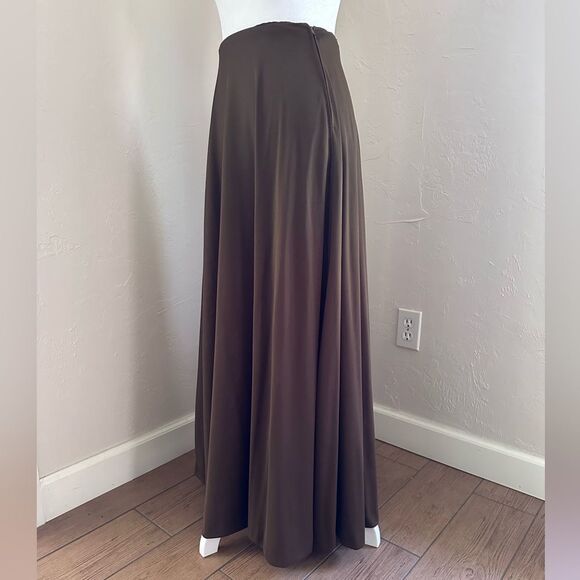 1970s Vintage Emilio Pucci Chocolate Brown Jersey Maxi Skirt Saks Fifth Ave S/XS - Picture 2 of 16